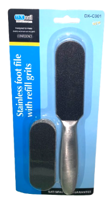 D.X Nail Stainless Foot File with Refills Grits