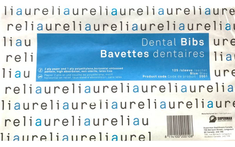 Aurelia Dental Bibs - Blue - 125 pcs