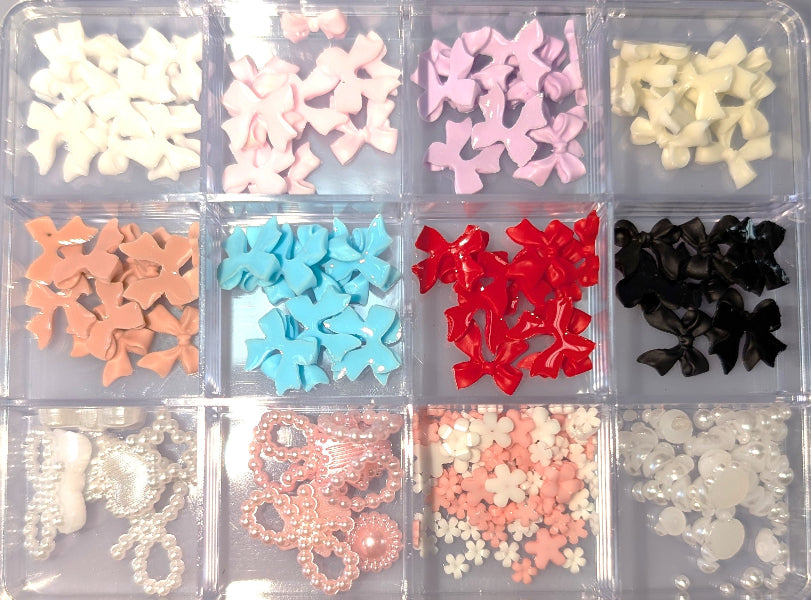Mixed Nail Decorations - Bow ties