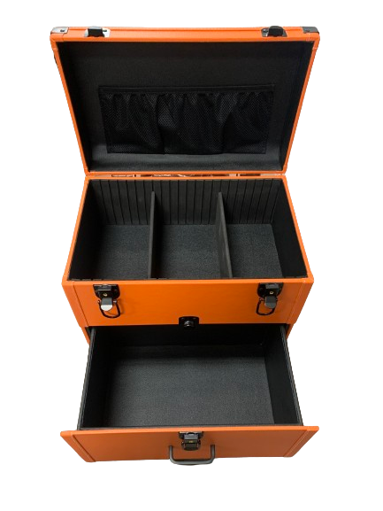 Suitcase With Tool Storage Orange Leather