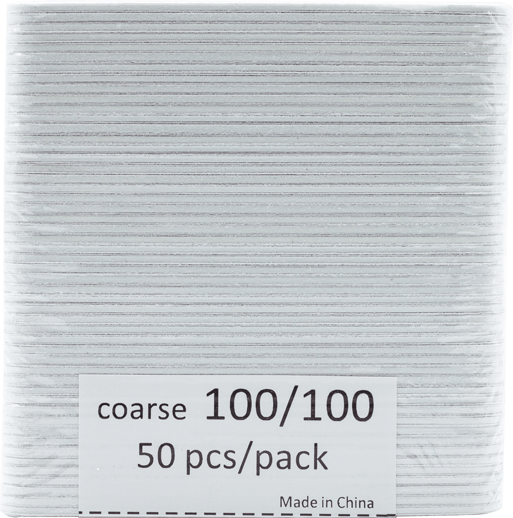 Small White Nail Files Coarse (100/100) 50pcs - Gina Beauté