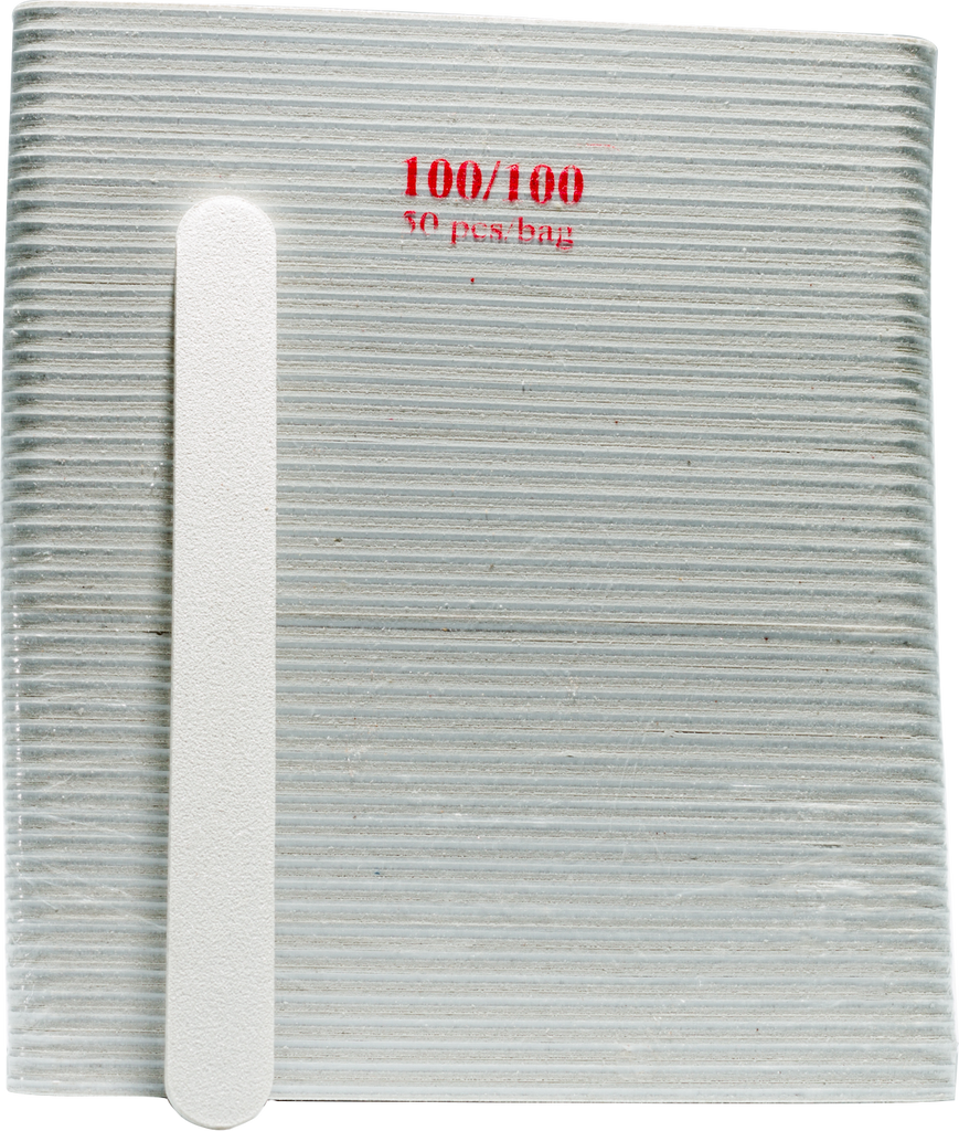 Regular White Nail Files (100/100) 50pcs - Gina Beauté