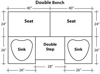 Pedicure Spa Kimberly Double Bench - Gina Beauté