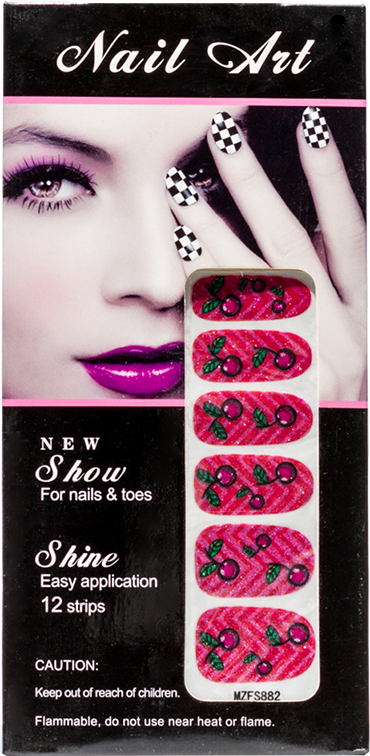 Nail Art Pink Cherry Sticker - Gina Beauté