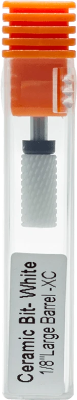 Ceramic Bit- White 1/8" Large Barrel XC for Nail salon electric drill - Gina Beauté