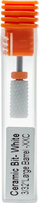Ceramic Bit- White 3/32" Large Barrel XXC for nail salon electric drill - Gina Beauté