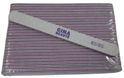 Gina Beaute Purple Nail File (80/80/Regular ) 25pcs